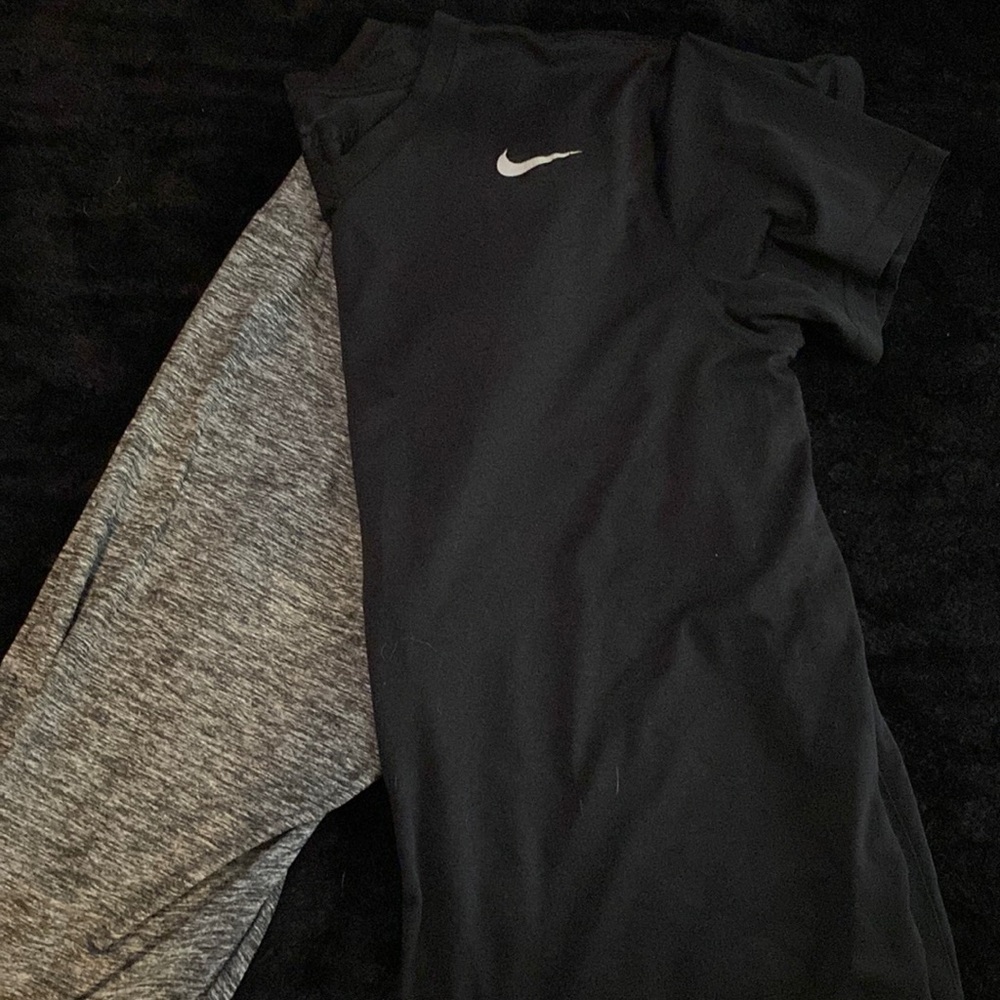 Nike dri fit shirt size m and gray leggings size m